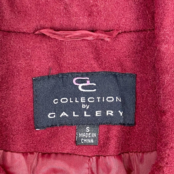 GC Gallery Collection Red Classic Wool Double Breasted Peacoat Vtg Button Front - Picture 10 of 16